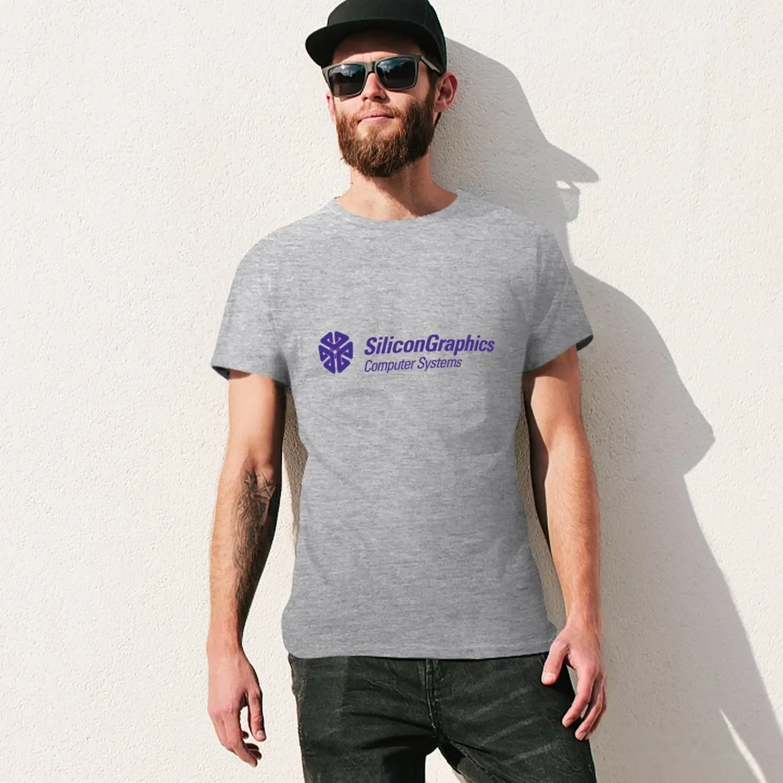 تي شيرت بقصة ضيقة للرجال ، رسومات سيليكون (SGI) ، شعار OG ، تي شيرت أرجواني ، ملابس بمقاس كبير #3