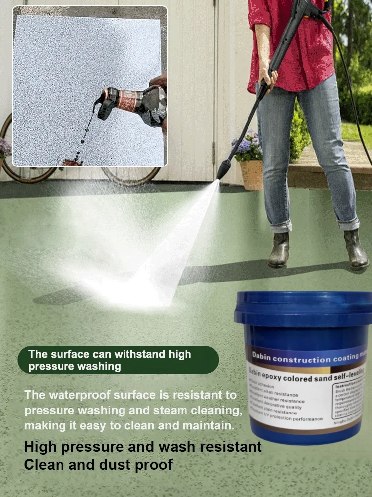 Indoor outdoor Floor Selfflowing Flat Epoxy Material Upgraded Wearresistant Color Sand Floor Paint