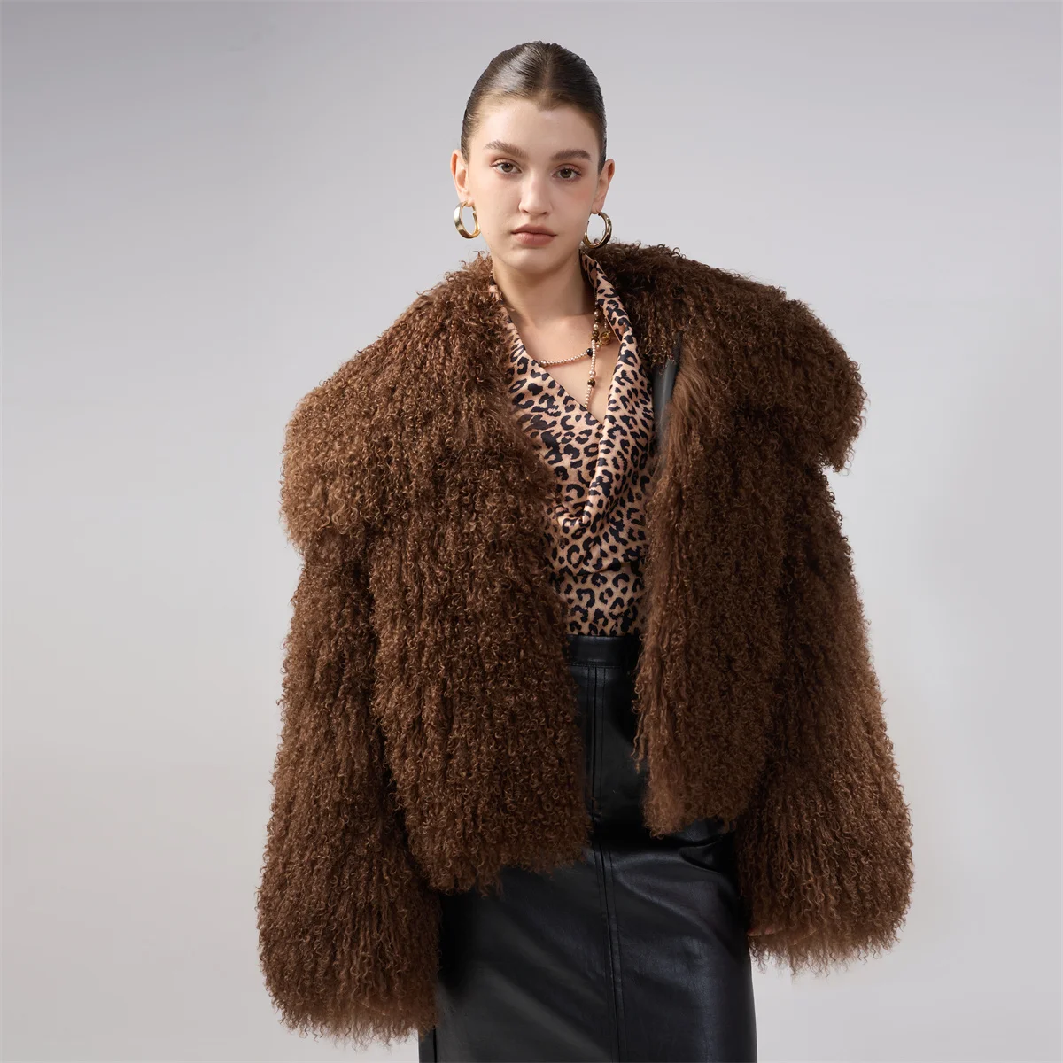 أعلى جودة السيدات معطف الفرو المنغولي الحقيقي قبول مخصص جعل سترة خروف التبت الكثير من الألوان