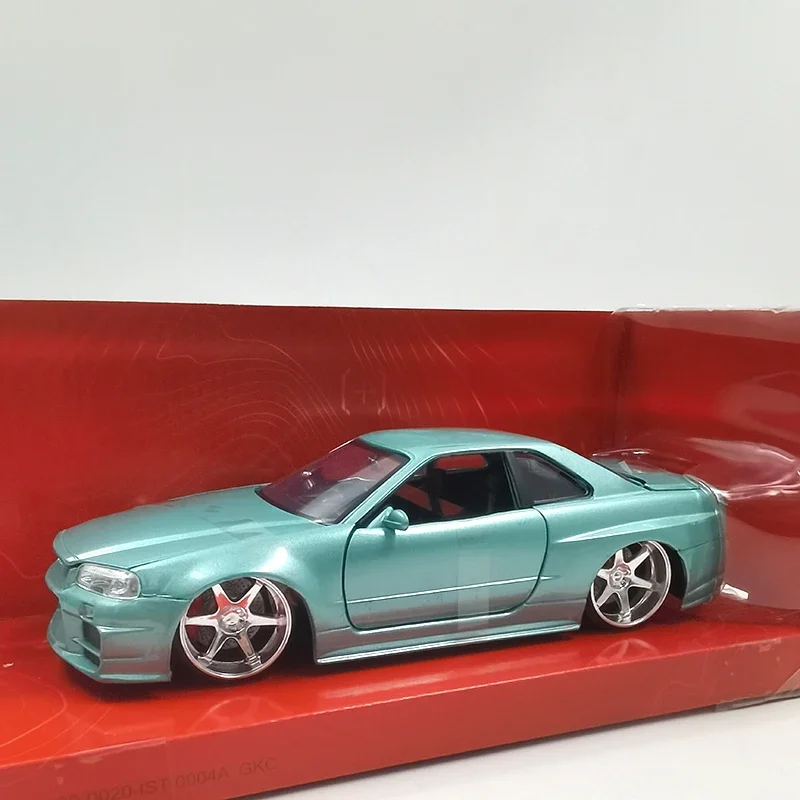 JADA 1:24 Scale NISSAN SKYLINE GT-R GTR R34 BNR34 Alloy Car Model Diecast Metal Vehicle Toy Collectible Souvenir Gifts