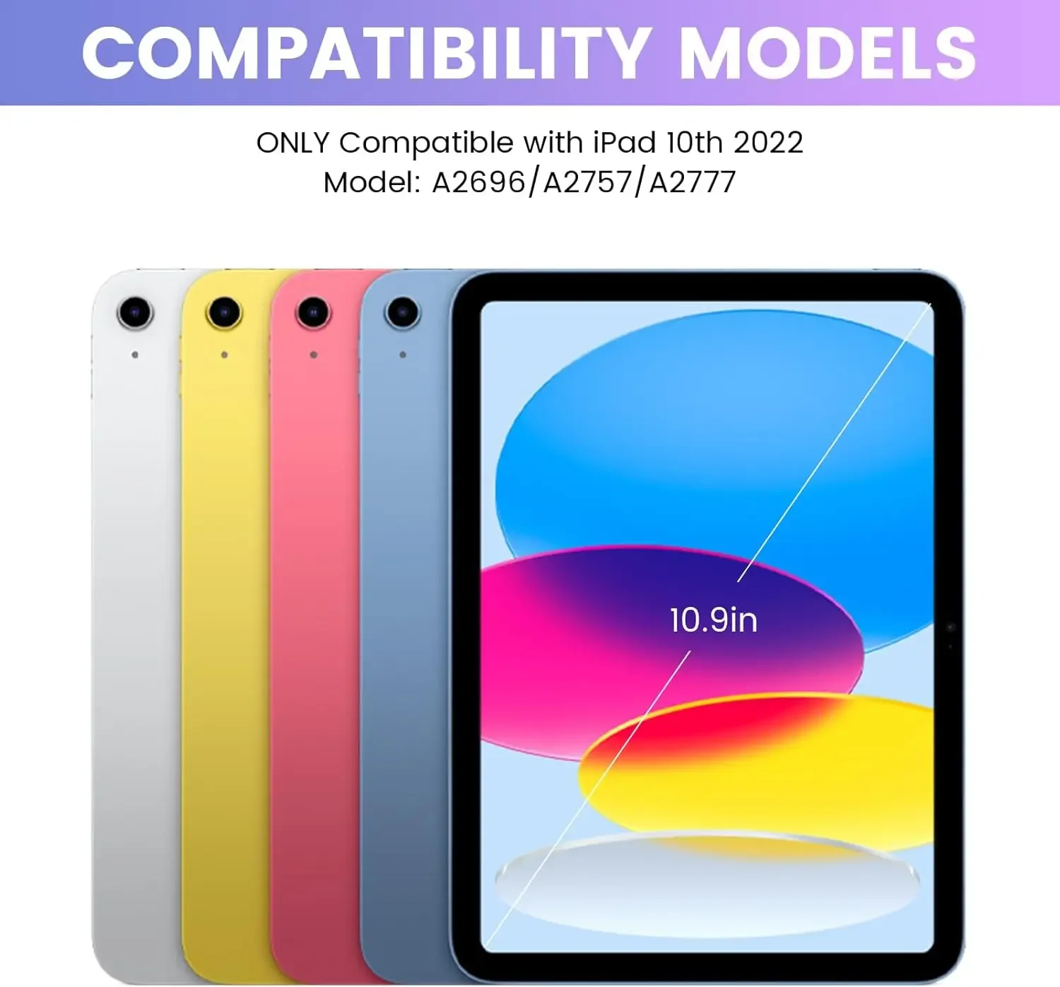 Case for iPad A16 11 Inch 2025 A3355 A3356 A3354, for iPad 10th 10.9 Inch 2022 A2696 A2757 A2777 A3162 Removable Keyboard Cover