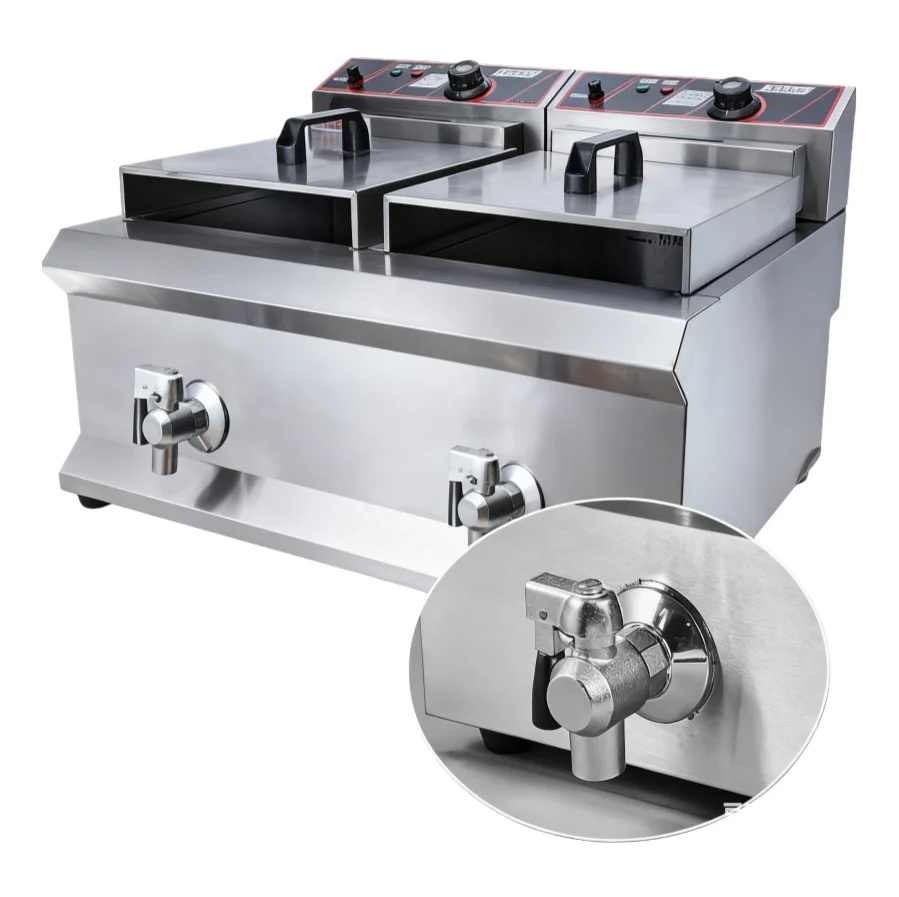 Reliable Commercial Grade Electric Stainless Steel Oil Drain Valve Corn Dog Fryer 3.25KW for Frying Potatoes/French 2