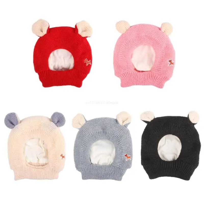 Knitting Hat for Cat and Dogs Cosplay Costume Hat Crochet Pet Cartoon Ear Hat Pet Party Dress Up Outdoor Walking Dropship