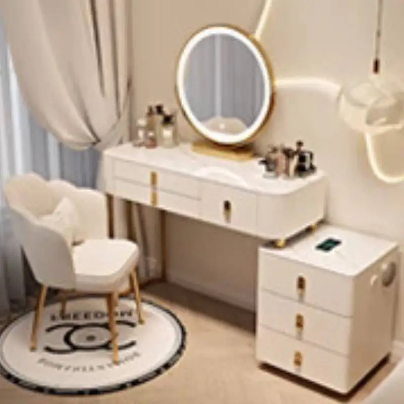 

Nordic Chair Vanity Table Dest Storage Natural Long Europa Dressing Table Modern Saving Wood Makeup Tafel Furnitures For Bedroom