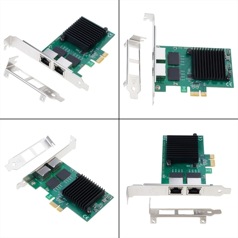 N3UC 10/100/1000Mbps PCIE Networking Adapter I350-T2 2x RJ45 Ports,PCIE Ethernet Server Networking Card