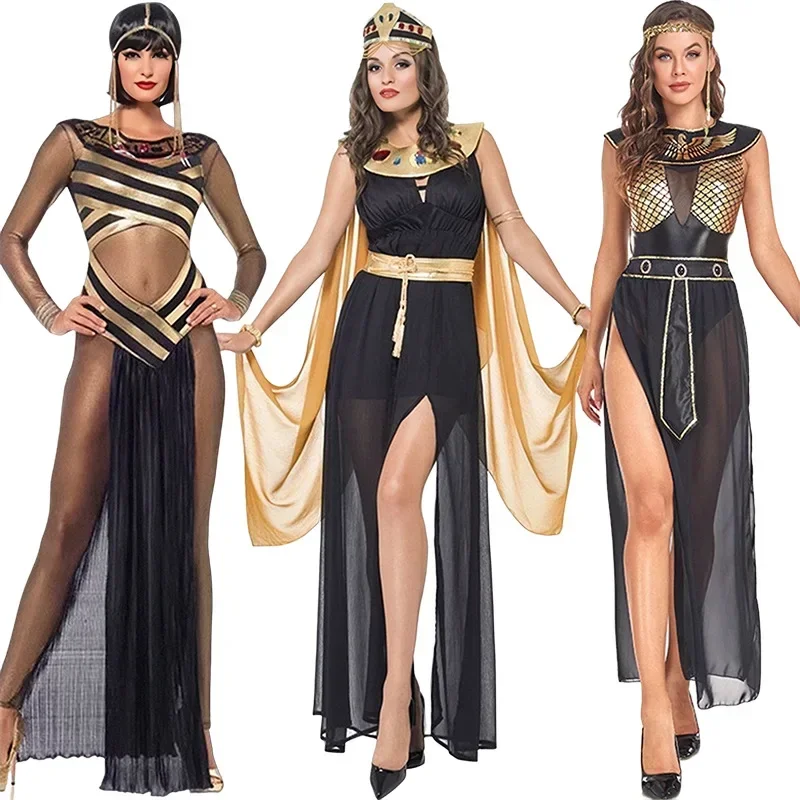 Sexy Halloween Costume Medieval Cleopatra Royal Princess Fancy Dress Ancient Egyptian Queen Pharaoh Cosplay Party Women Clothing