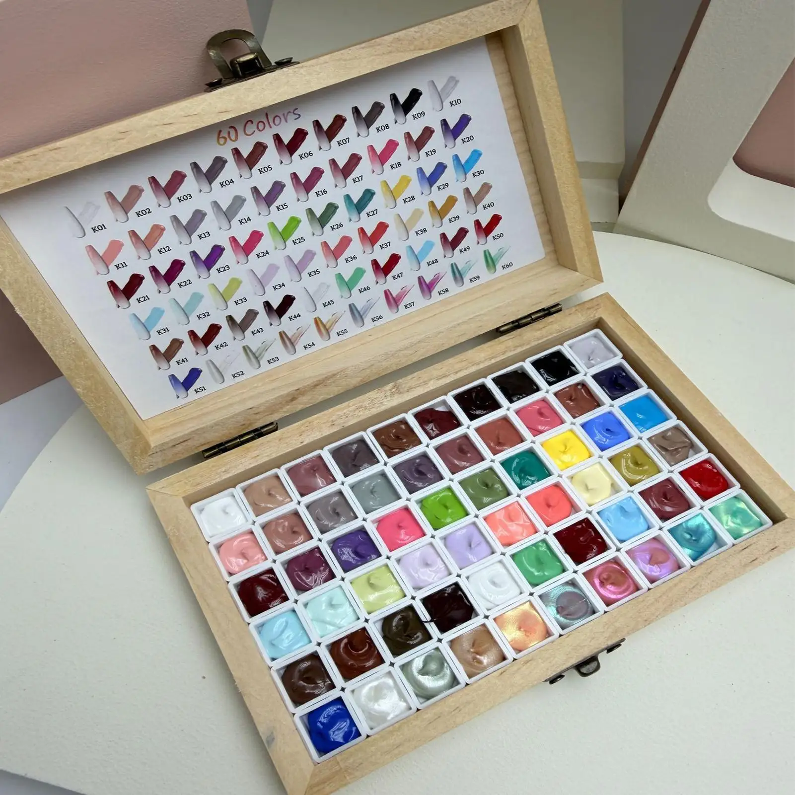 1pc 60 Grids Pat Painting Gel Nail Polishs Gradient Effect Nail Salon Design Long-Lasting Creamy Texture Smooth Application