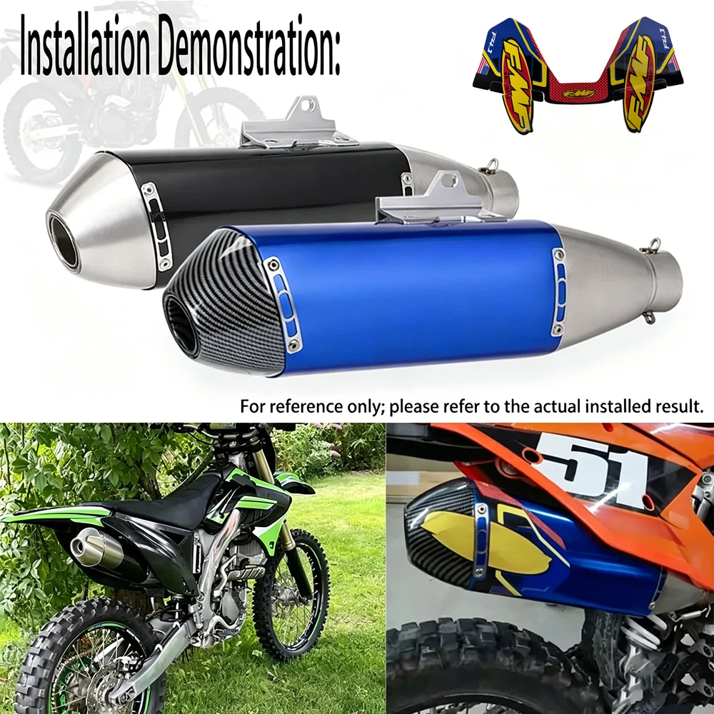 Motorcycle FMF 4T Exhaust Muffler Pipe 480mm Length 51mm Inlet Universal Escape Moto with DB Killer image 2