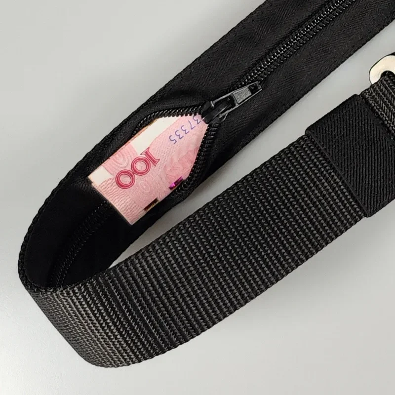 Men's Army Outdoor Hunting Belt - Tactical Canvas, Zipper Money Pocket, Multi-Function Combat Survival