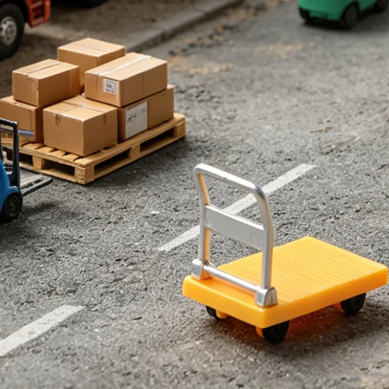 Simulations-Transportmittel-Modell: Mini-Wagen/Ziehwagen/Gabelstapler/Plastikplatten-Modellbausatz – Lehrmittel-Set, Diorama-Zubehör – Detail 9