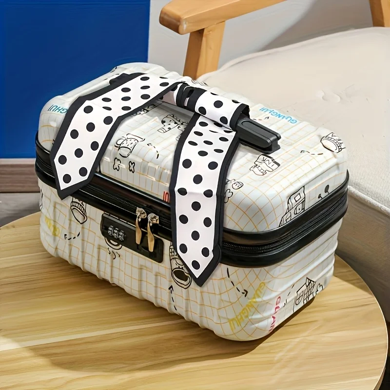 18-Inch Painted Portable Makeup Box With Password Lock Suitable For Both Men And Women Lightweight Durable And Large Capacity