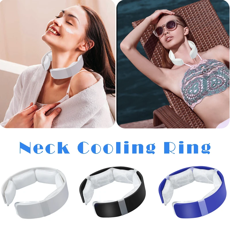 

Neck Cooling Ring Hanging White Reduce Heat Stroke Refrigeration Ice Ring Practical Long Lasting Coolness Collar Cooler Tool