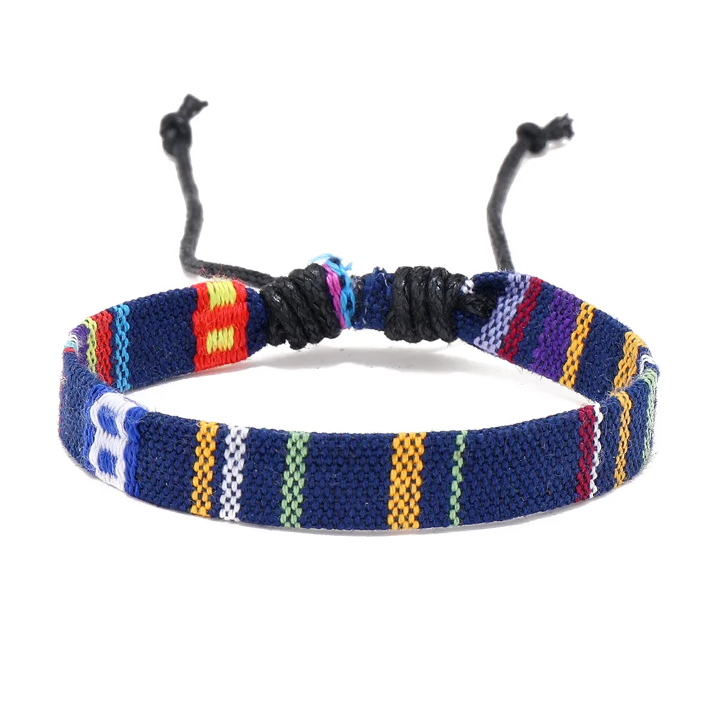12-teiliges Set bunter Nepal-Armbänder für Damen, ethnische Stoffarmbänder, geflochtene Seilarmbänder, Herrenarmbänder, Boho-Sommer-Schmuckaccessoires – Detail 7