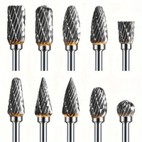 10pcs Carbide Burr Set, Hard Alloy Tungsten Steel Double Cut Rotary File Milling Cutter Head, Woodworking Grinding Carvin