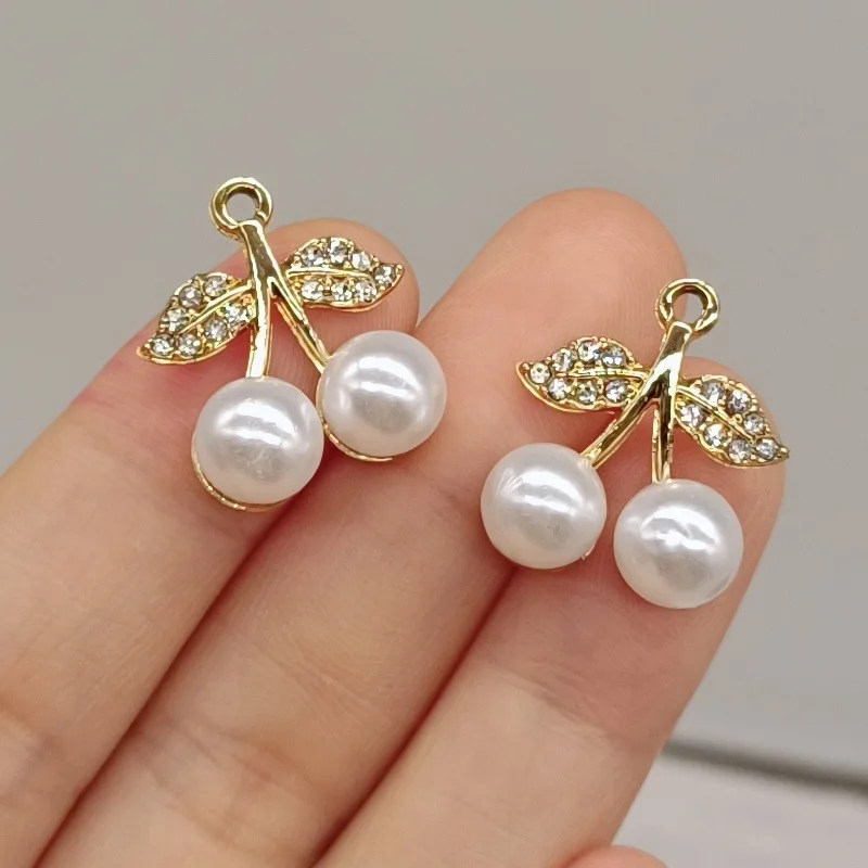 50pcs/lot Fashion berry With rhinestone fruit pendant Earrings Drop bling charm Ear Studs connecter tag Jewelry DIY