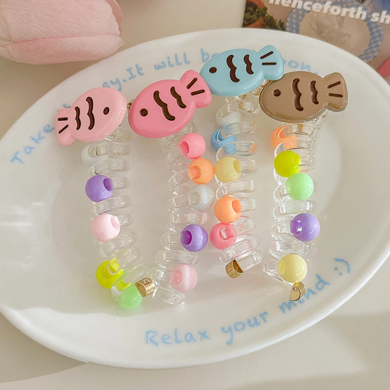 Linha telefônica Faixa de cabelo para mulheres Anel de cabelo criativo Artefato de tecelagem Fio Elástico Elástico Faixa de borracha amarrada na cabeça Moda menina