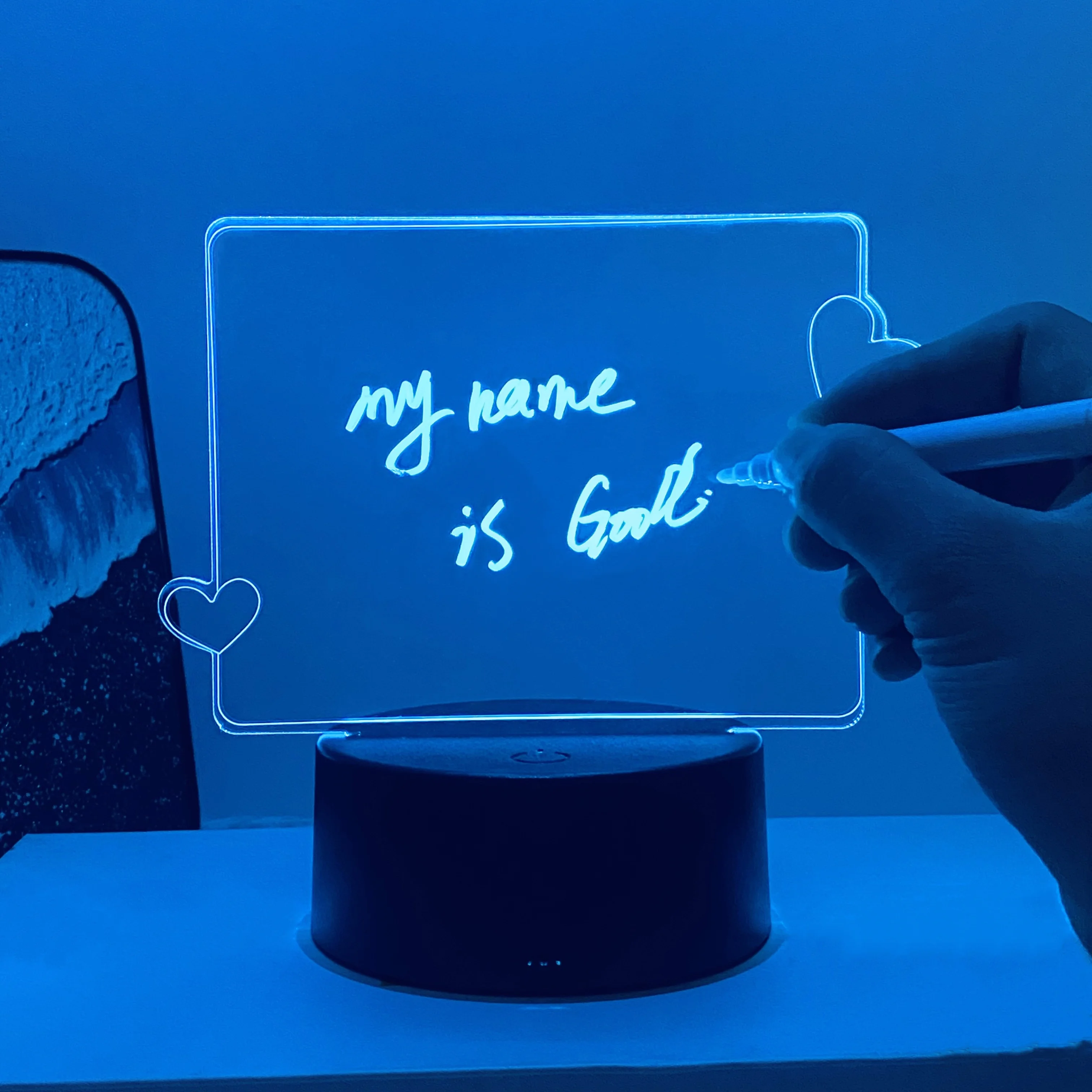 1pcs love LED message board night light, DIY writing board night light, holiday gifts, atmosphere decorative light.