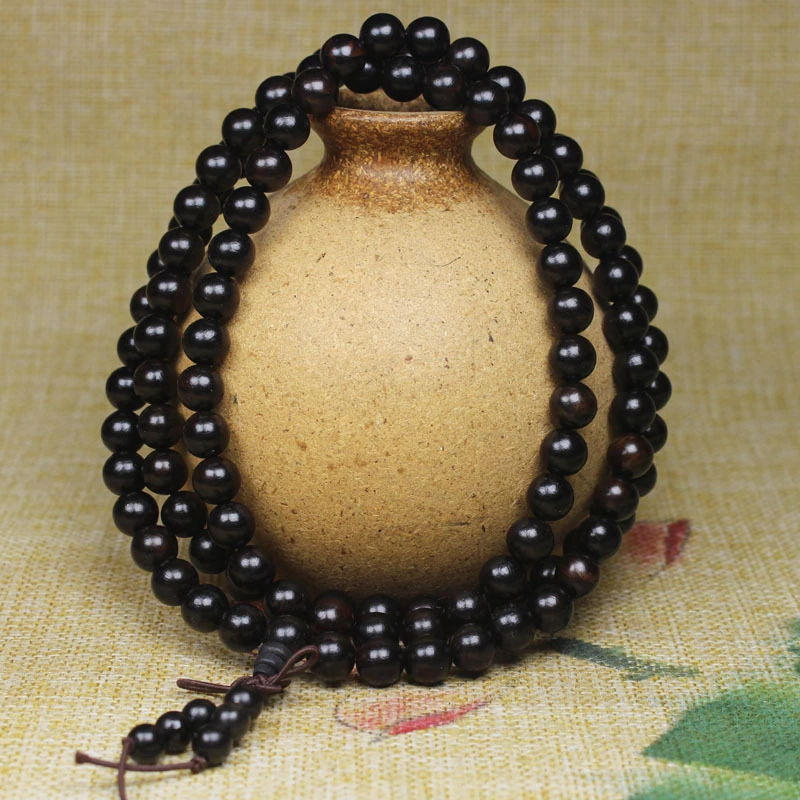 Men's and women's black bead bracelets 20mm prayer purple sandalwood Buddhist beads