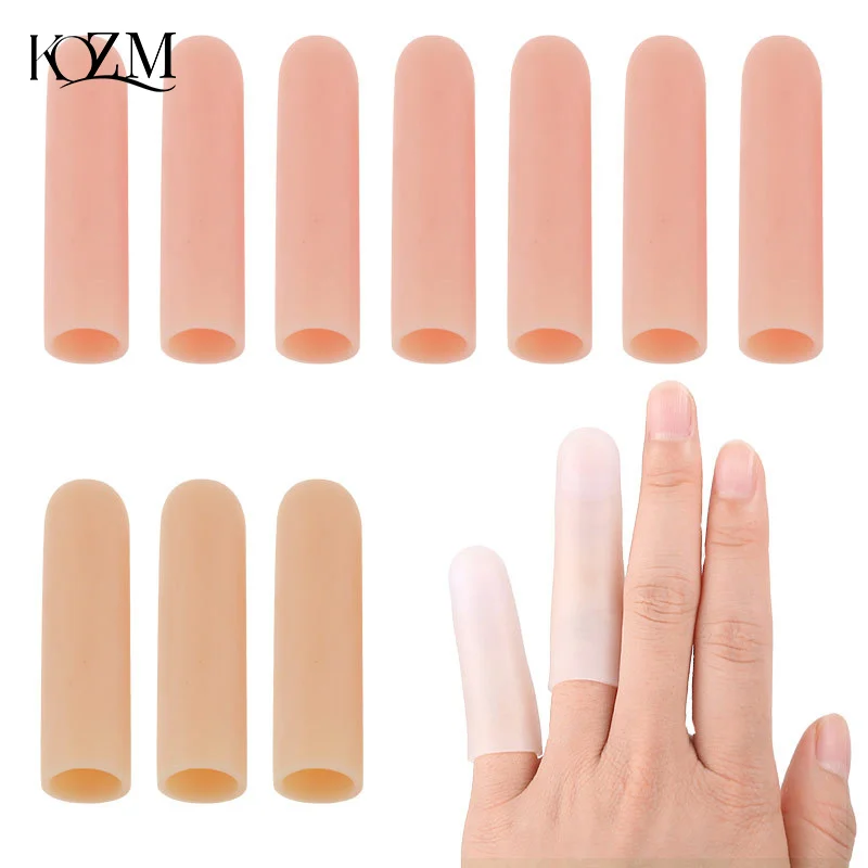 4Pcs Silicone Toe Tube Finger Protector Sleeve High Temperature Resistant Hamburger Pizza Food Anti-slip Finger Cover