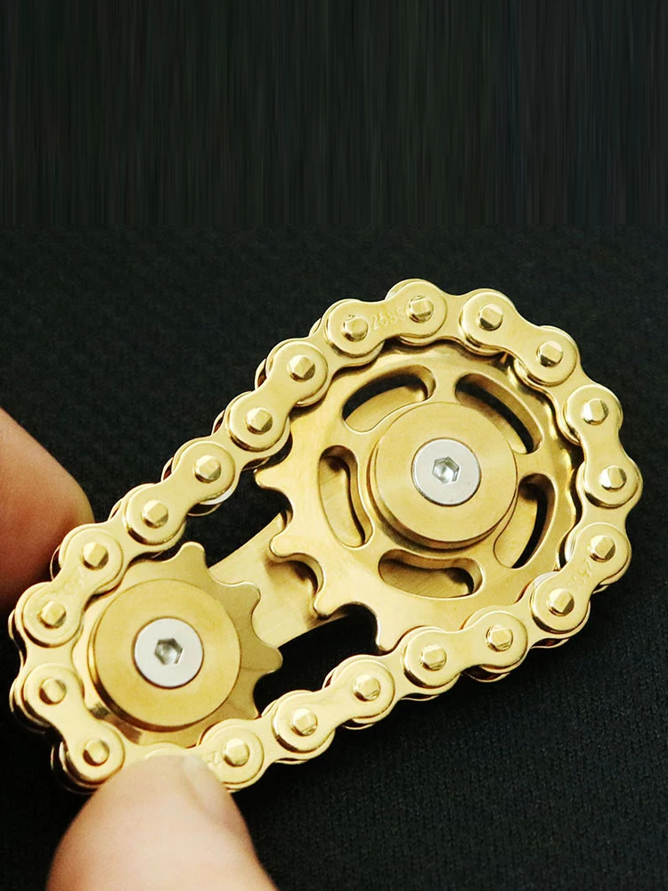 AliExpress New Sprockets Flywheel Fingertip Gyro Fidget Spinner Antistress Anxiety Metal Bike Chains Christmas