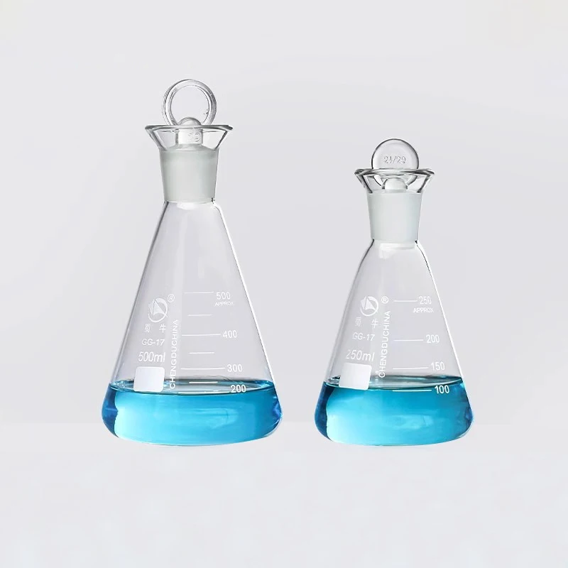 1pc Lab Glass Odine Flask High Borosilicate Glass Triangle Flask with Iodine Plug