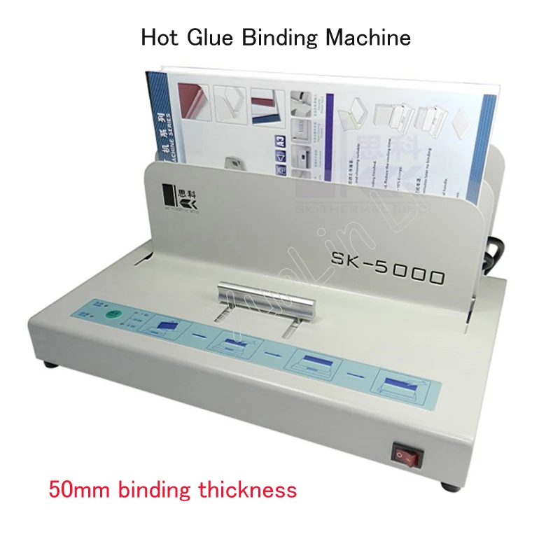 Hot Glue  Desktop Paper Binder Machine  Binding Machine 50mm Paper Thickness SK5000 Electric Metal Book Maker