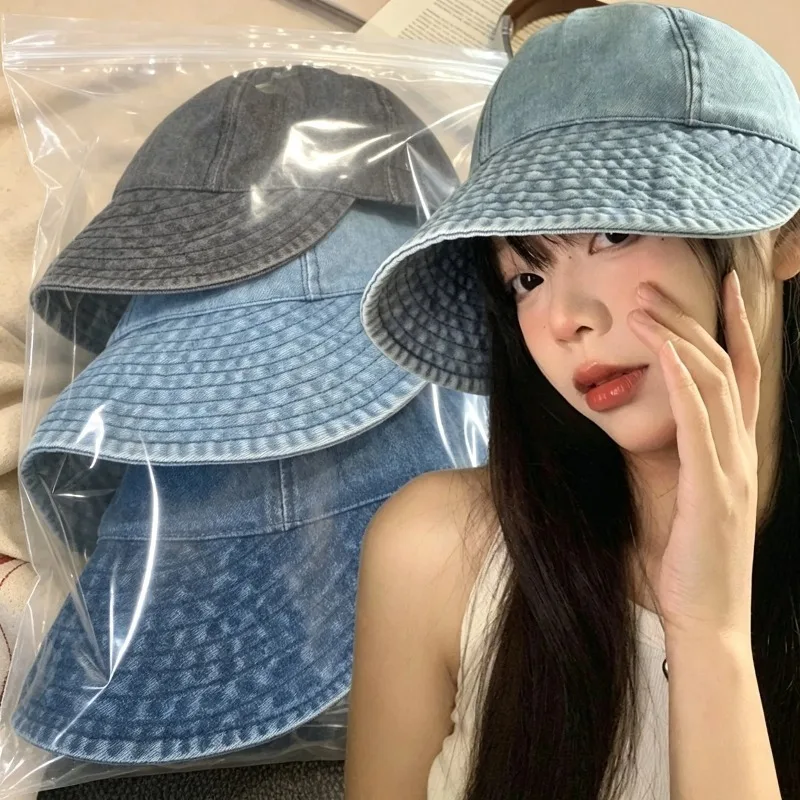 Summer Cowboy Fishing Hat Spring Summer Sun Protection Hat with a Wide Brim Slim Face Unisex Sport Korean Fashion Baseball Hat