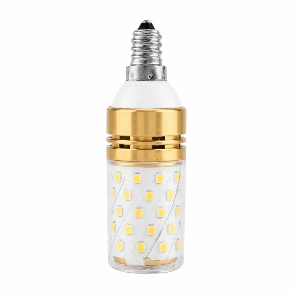 Non-Dimmable E12 LED Bulbs 12W AC 85-265V Corn Bulbs 360 Degree Beam Angle Aluminum Alloy Shell LED Chandelier Bulbs Indoor