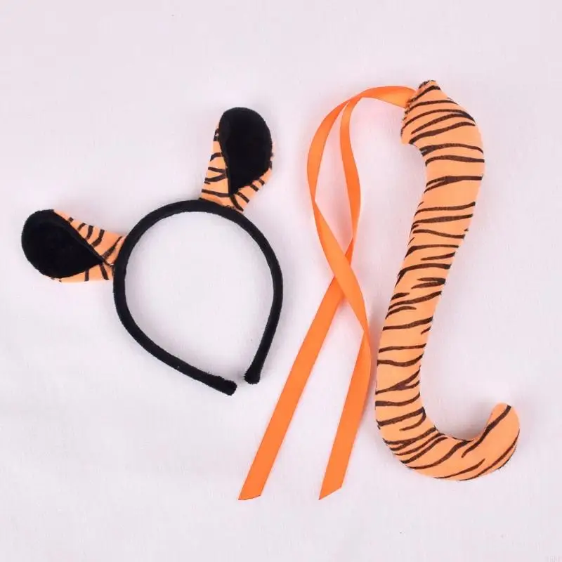 N5kf 3 pçs crianças animal fantasia acessórios tigre cosplay trajes halloween
