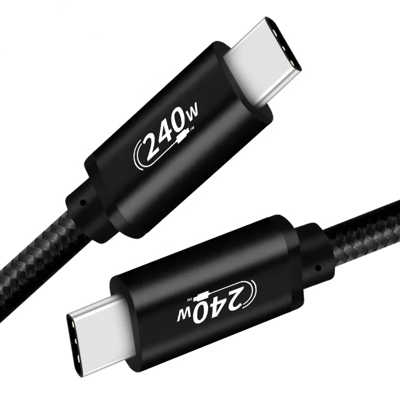 Кабель USB C к Type C, 240 Вт PD3.1, 48 В, 5 А, многофункциональный зарядный кабель для быстрой быстрой зарядки, совместимый с Thunderbolt 3