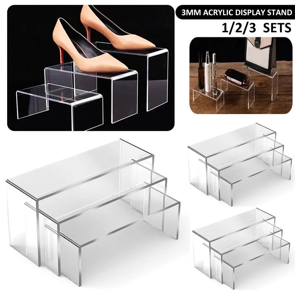 Transparent Acrylic Acrylic Display Stand Space Saving Minimalist Style Figurine Display Stand Multi-Purpose Stackable Structure