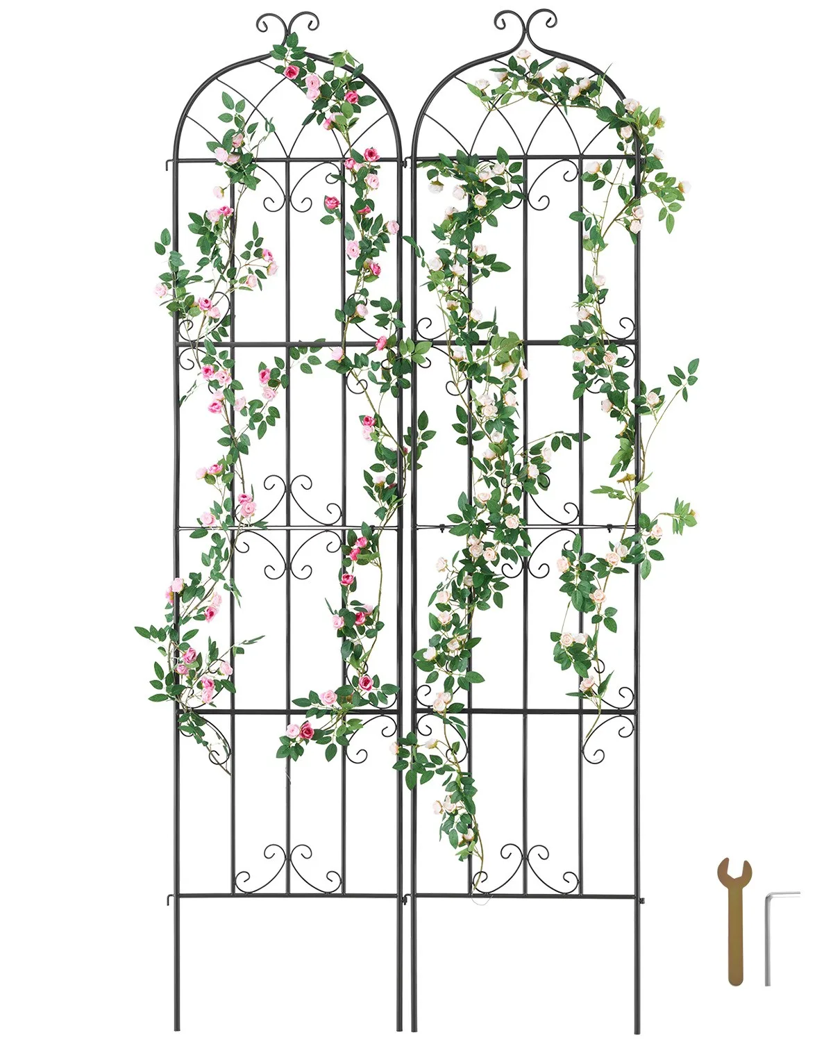 

2 Packs Metal Garden Trellis for Climbing Plant Support 87x20 in Rustproof