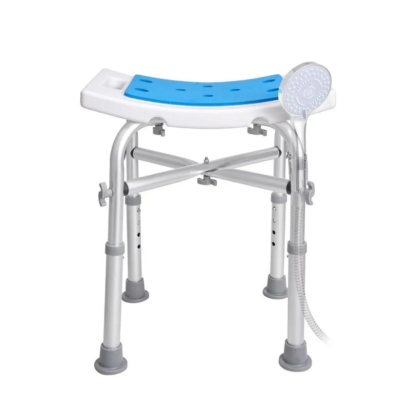 Shower Chair for Inside Shower, Adjustable Height Shower Stool with Crossbar Support, Shower Seat for Shower Tub, Non-Slip Bench Bathtub Stool Seat for Elderly Disabled Adults Handicap, 500 lbs