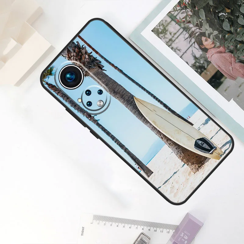 Summer beach surfboard surfing For Honor 50 Pro X7 X8 X9 Case For Huawei P20 P30 P50 P40 Lite P Smart Z 2019 Nova 9 5T