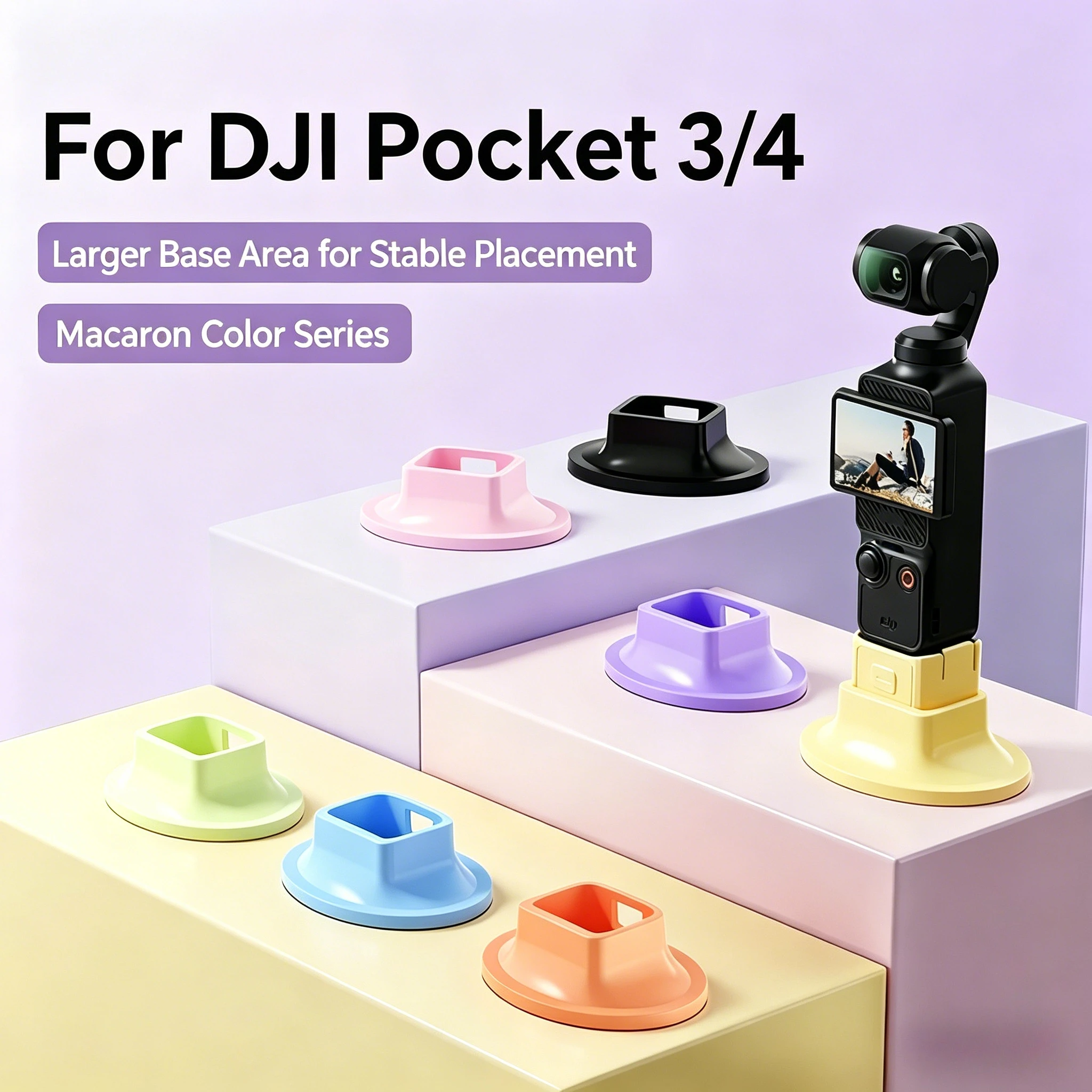 Silikon-Tischständer für DJI Osmo Pocket 3/DJI Osmo Pocket 4 Rutschfester Stoßdämpfender Stabilisator-Sockel Schützende Zubehörbasis