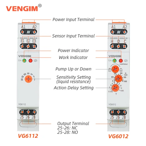 Imagen 2 del producto VENGIM-controlador de nivel de agua, relé electrónico de Control de nivel de líquido, 220v, con Sensor