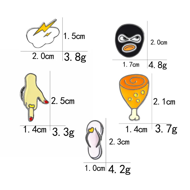 Cartoon brooch, cute and playful slippers/gestures/lightning/robber/coffee drip pin