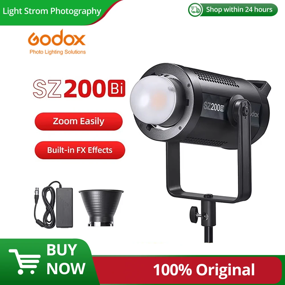 

Presale Godox SZ200Bi SZ200 Bi 200W 2800-6500K Bi Bi-Color LED Video Light for Live Photography