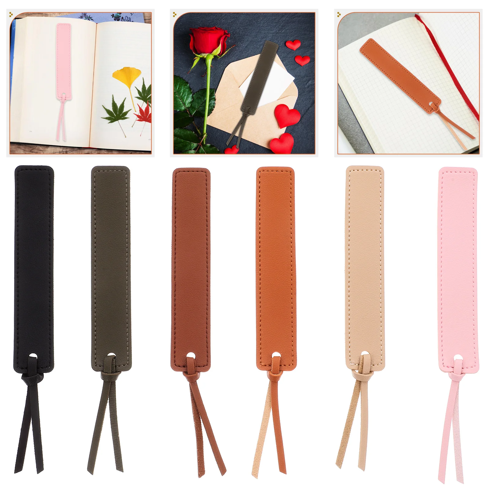 6 ชิ้นบุ๊คมาร์คหน้าเปล่าเครื่องหมายสําหรับคนรักผู้ชายปัจจุบันอ่านผู้หญิงสีดําที่คั่นหน้าเทียม