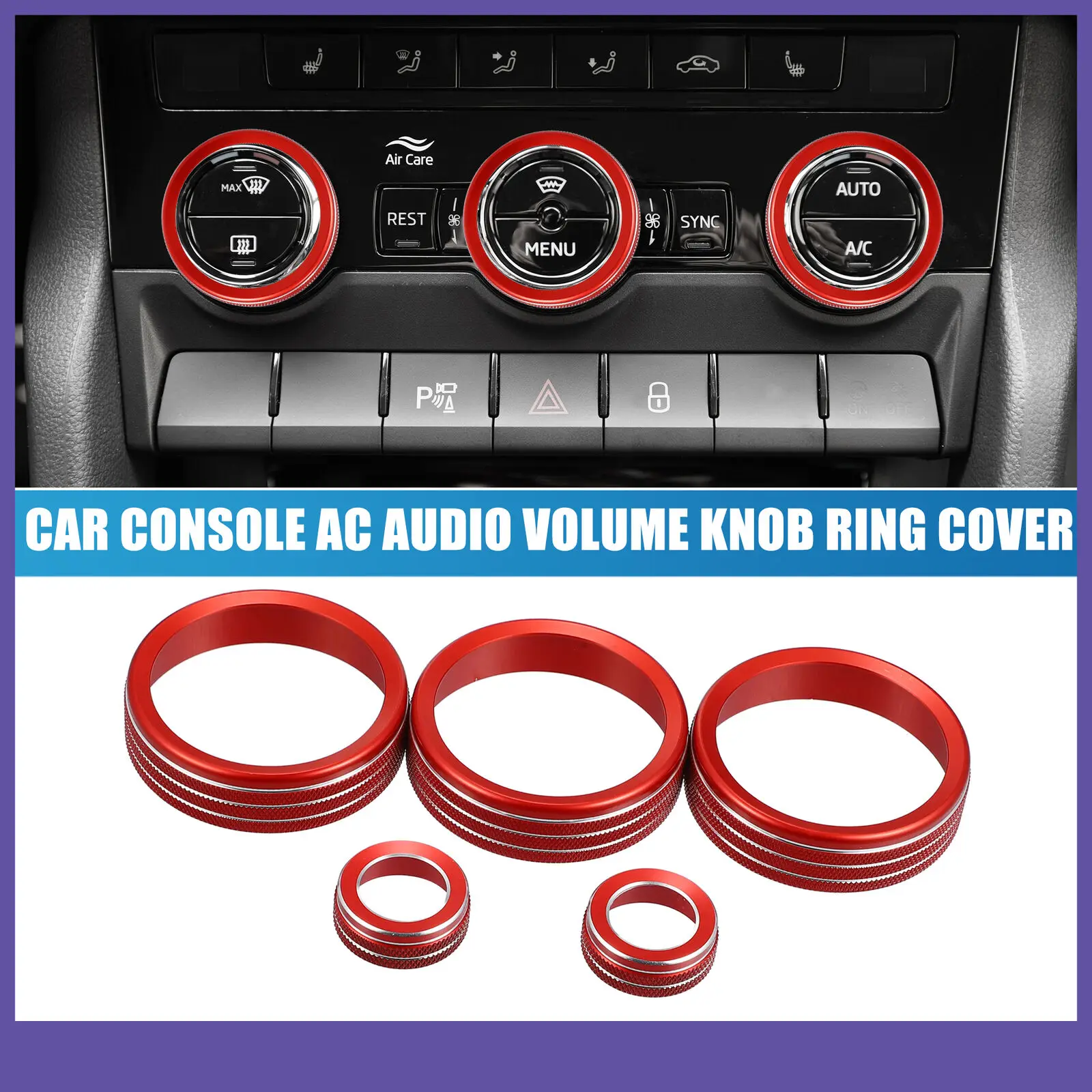 

Air Condition Adjustment Knob Ring For Subaru BRZ Toyota GR86 2022-2024 Switch Ring Navigation Audio Knob Ring Accessories Trim