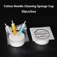 50PCS Tattoo Dip Foam Sponge Sterilized Dip Cup Caps Sterilized Tattoo Needle Dip Foam Cleaning Cup for Needle and Tip Rinse