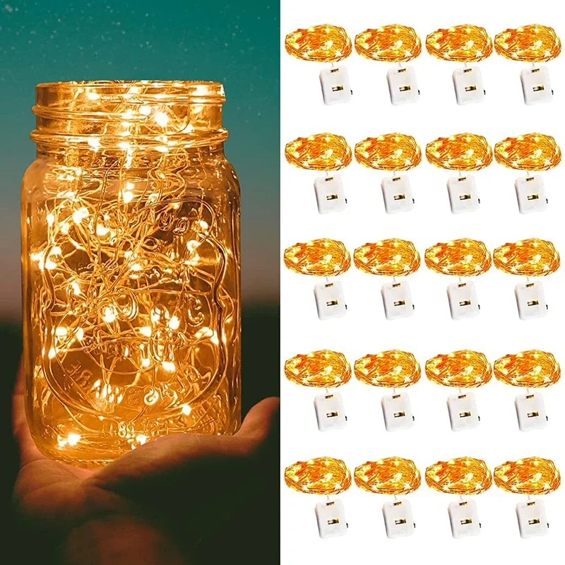 1M 2M Mini Fairy Lights Battery Operated Waterproof Led String Lights Indoor DIY Wine Bottle Party Birthday Christmas Decor