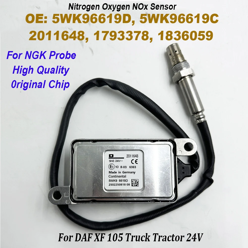 

5WK96619D 5WK96619C Nitrogen Oxygen For DAF XF 105 Truck 24V NOX Sensor For NGK Probe 2011648 1793378 1836059 High Quality Chip