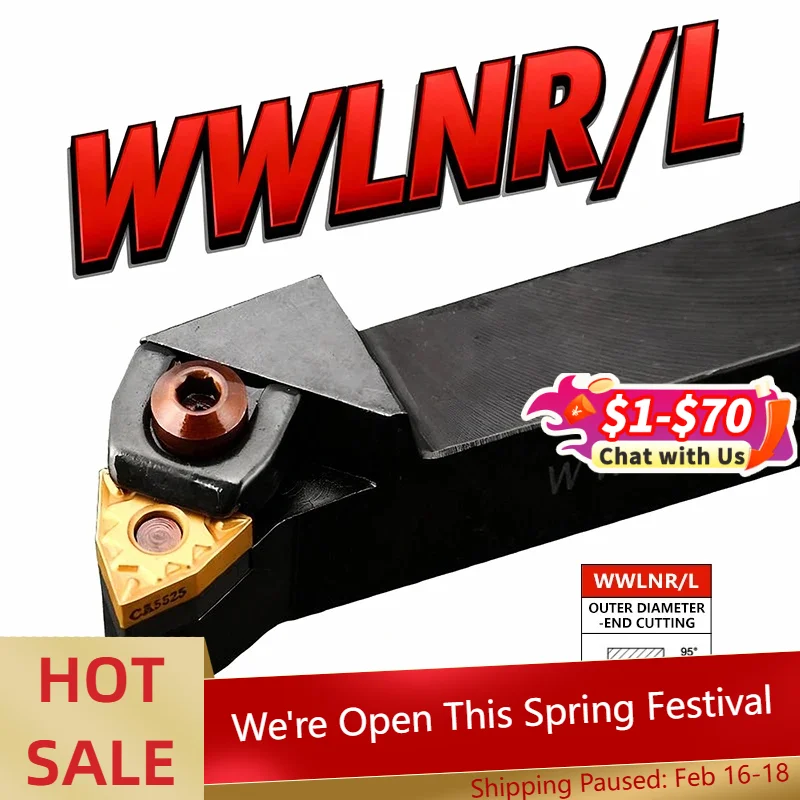 

WWLNR1616 WWLNR2020 WWLNR2525 WWLNR3232 Внешний токарный инструмент WWLNR WWLNL Токарный станок Держатель токарного станка Режущий инструмент с ЧПУ Режущий брусок