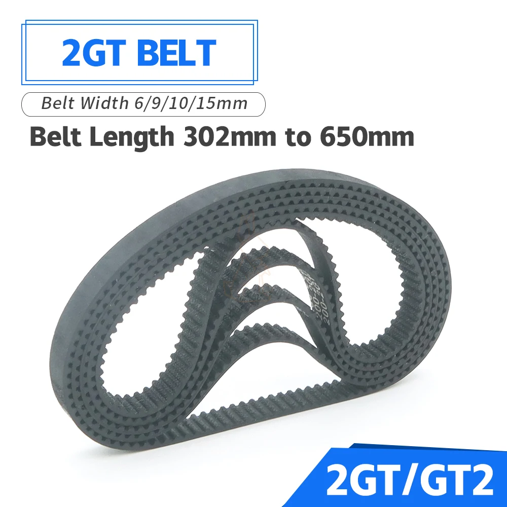 2GT Belt Width 6/10/15mm GT2 Timing Belt Perimeter 302mm~650mm Closed Loop Rubber Timing Synchronous Belt 3D Printer Belt Parts