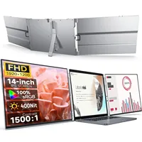 Portable Triple Monitor 14/15 Inch Office Double Travel Dual Gaming Folding Extended Display Screen For Laptop Extension