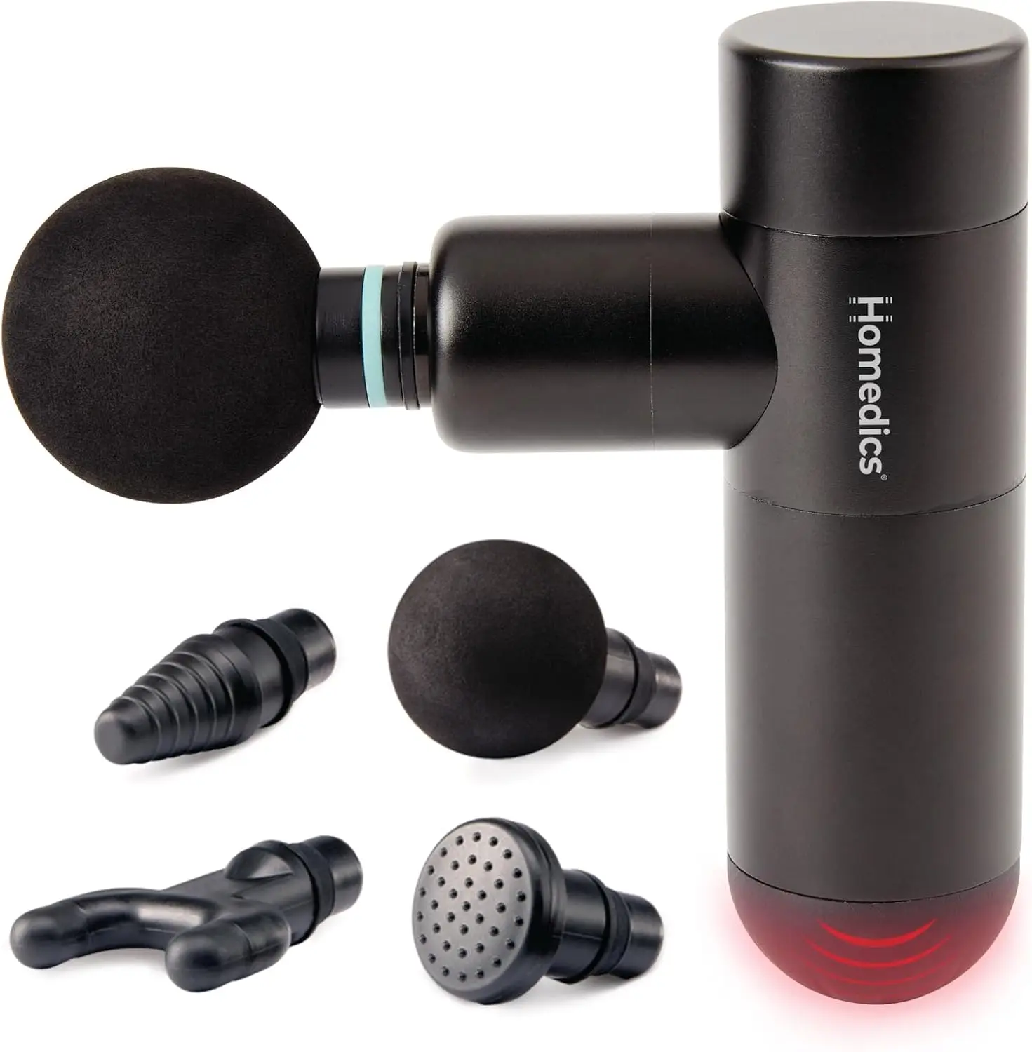 

Therapist Select Compact Percussion Massager, 4 Attachments, Heat, Rechargeable, 3 Levels, Cordless Travel Massager