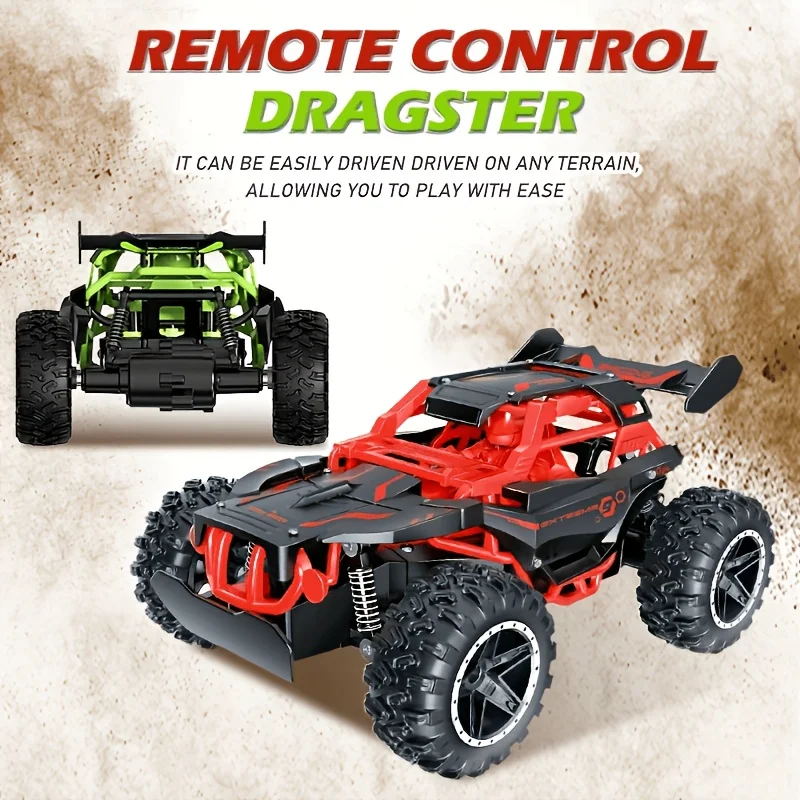 ABS RC Off‑Road Car with USB Charging Cable, 2.4Ghz 2WD All Terrain Remote Control Buggy Toy for Kids Birthday Xmas Gift