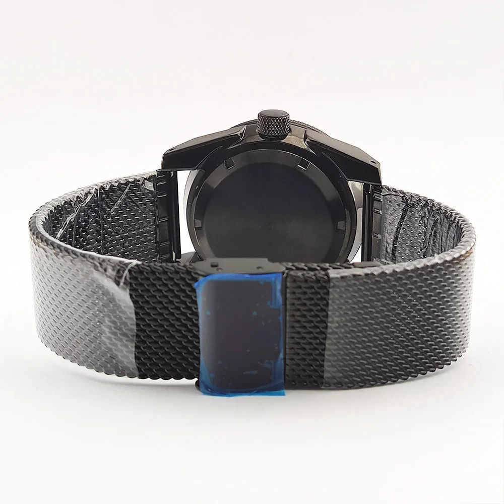 cassa dell'orologio Semplice cassa in acciaio inossidabile impermeabile nero Vetro zaffiro adatto al movimento NH36 NH35 Cassa NH35 Parti di orologi personalizzate