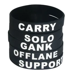 1PC Game CARRY SOLO GANK OFFLINE SUPPORT Silicone Bangles & Bracelets Letter Debossed Sport Wristbands Men Gift Jewelry SH008